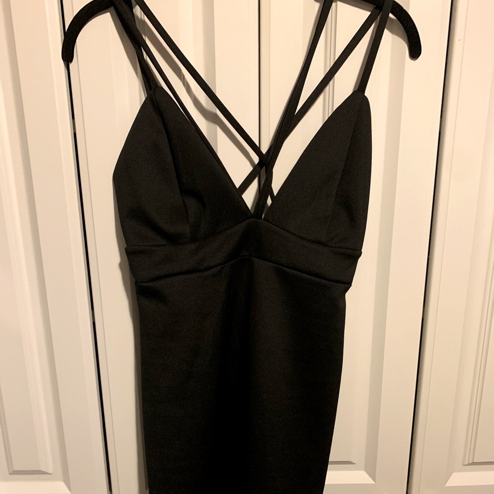 Forever 21 black strappy mini dress -M